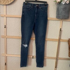 Express Dark Blue Women's Super High Rise Jeans